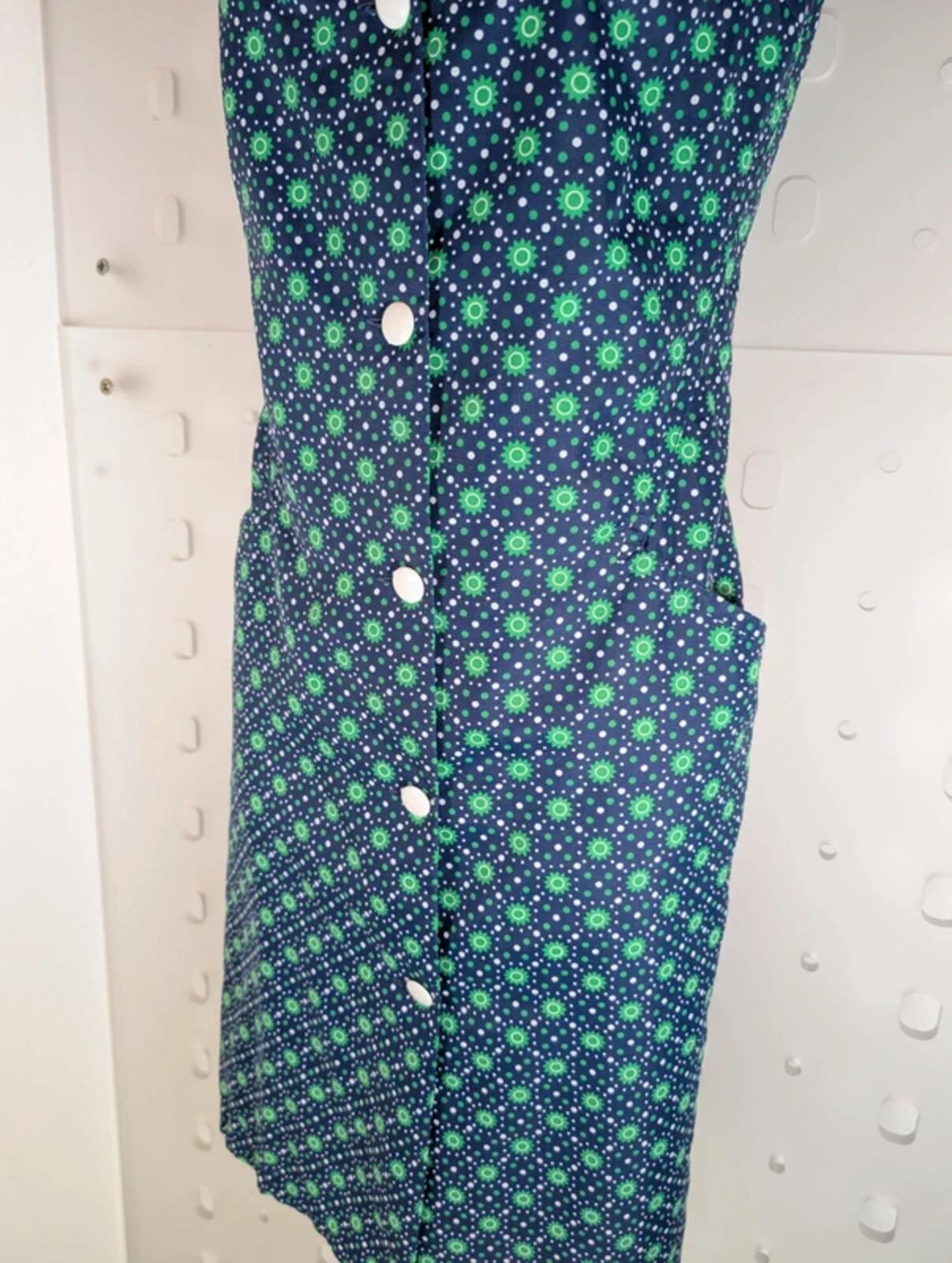 Vintage Safinyl geometric print pinafore dress EU40