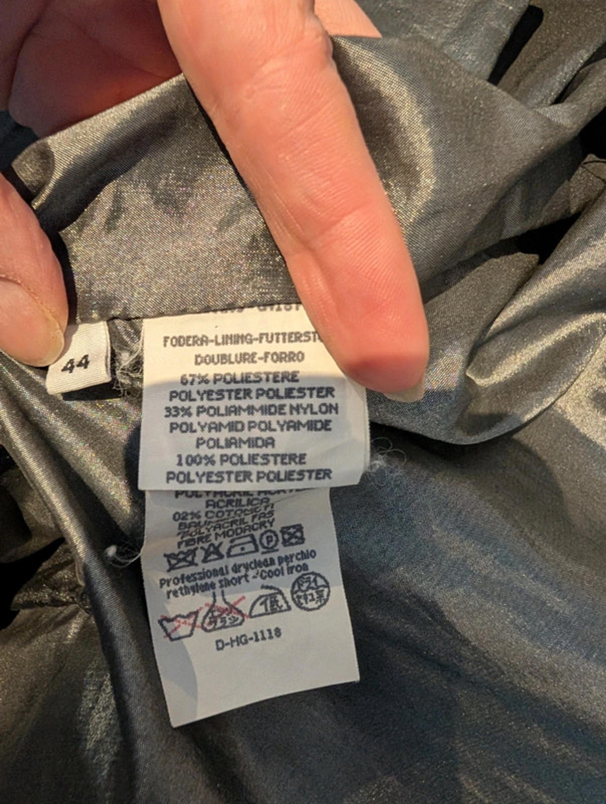 Iceberg Jeans Quilted Jacket with Silver Lining – Size 44