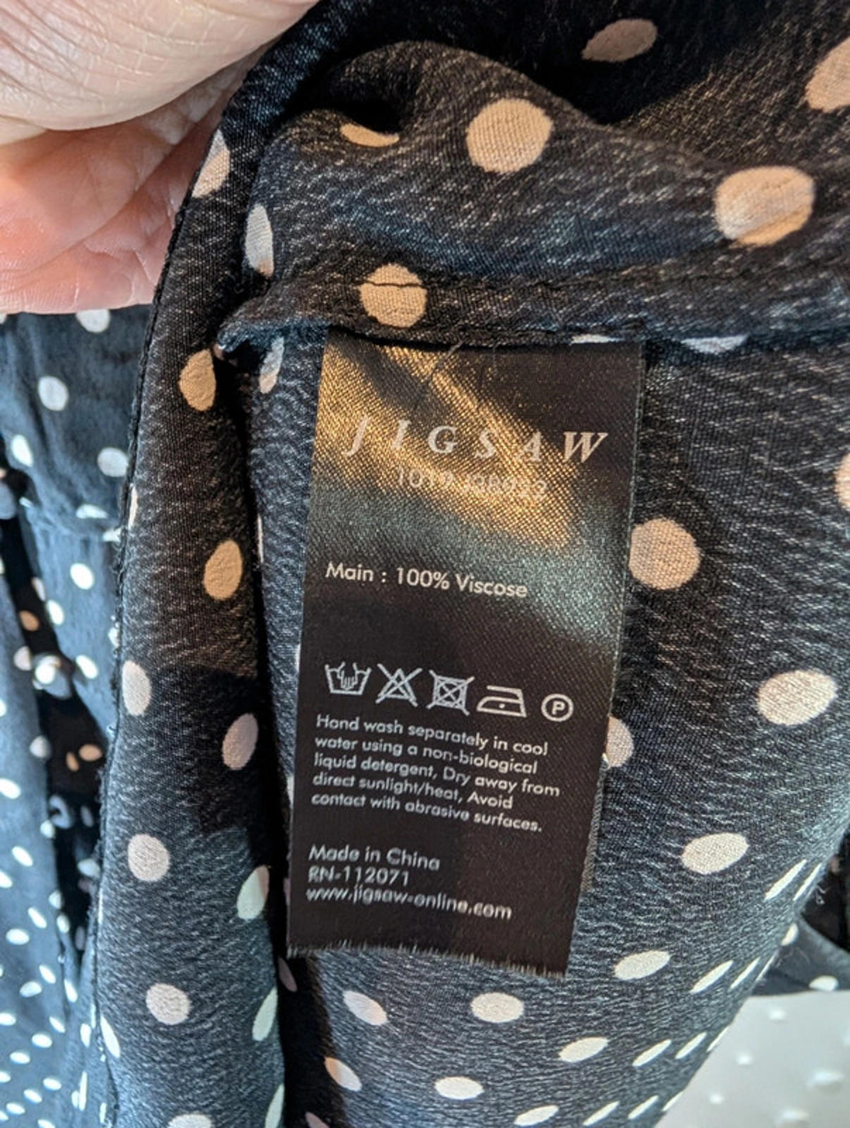 Jigsaw Polka Dot Viscose Summer Dress | UK 12