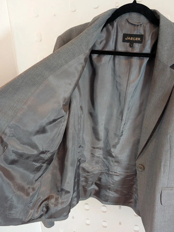Jaeger Grey Tailored Boxy Jacket UK18
