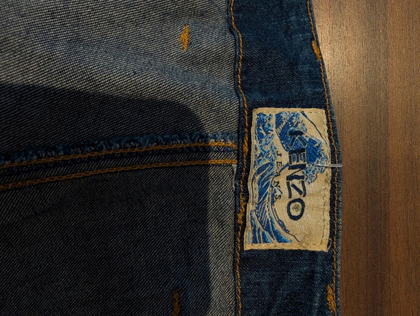 Kenzo Jeans – Vintage Side Stripe Biker Style UK 8