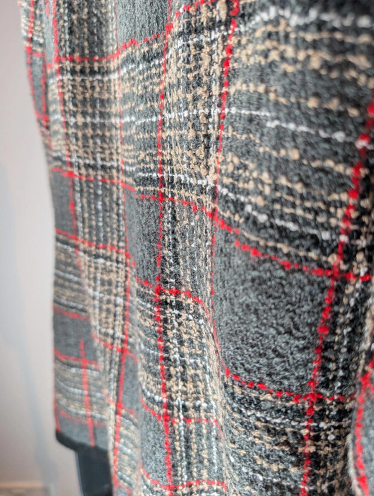 Vintage bouclé check jacket unlabelled (estimated UK 10).