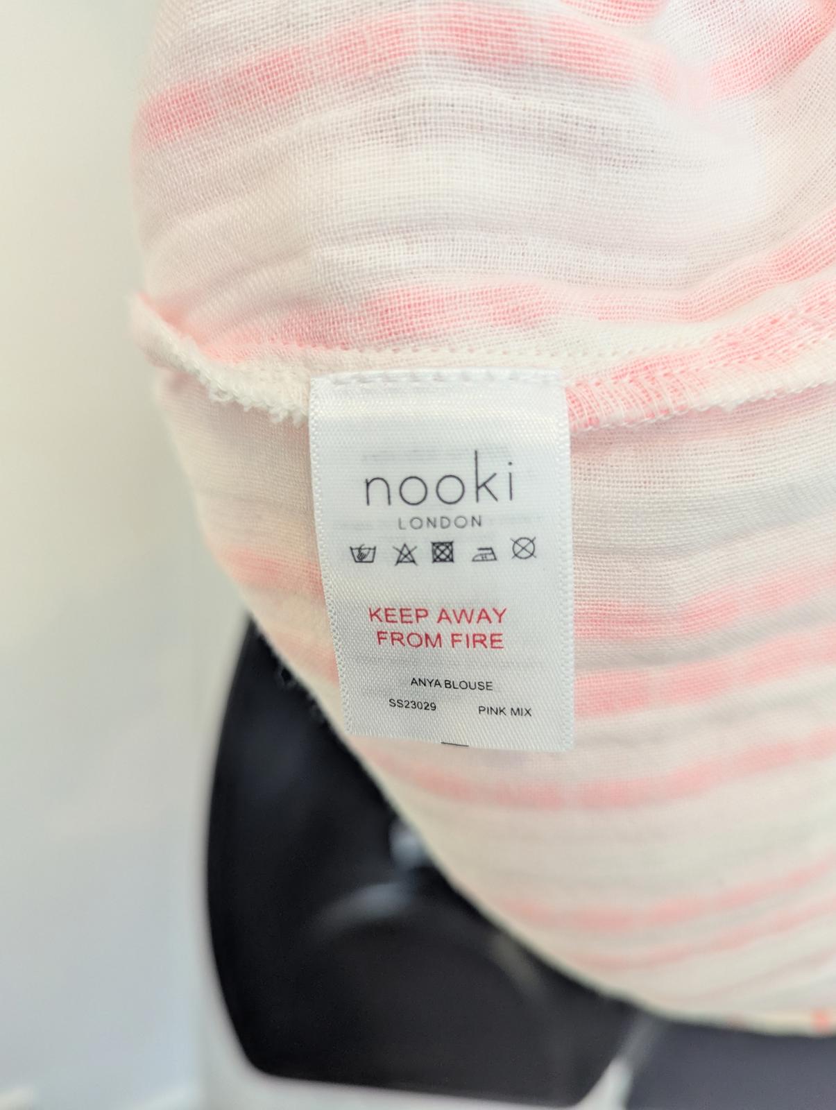 Nooki Anya Boho Style Pink Striped Blouse size M