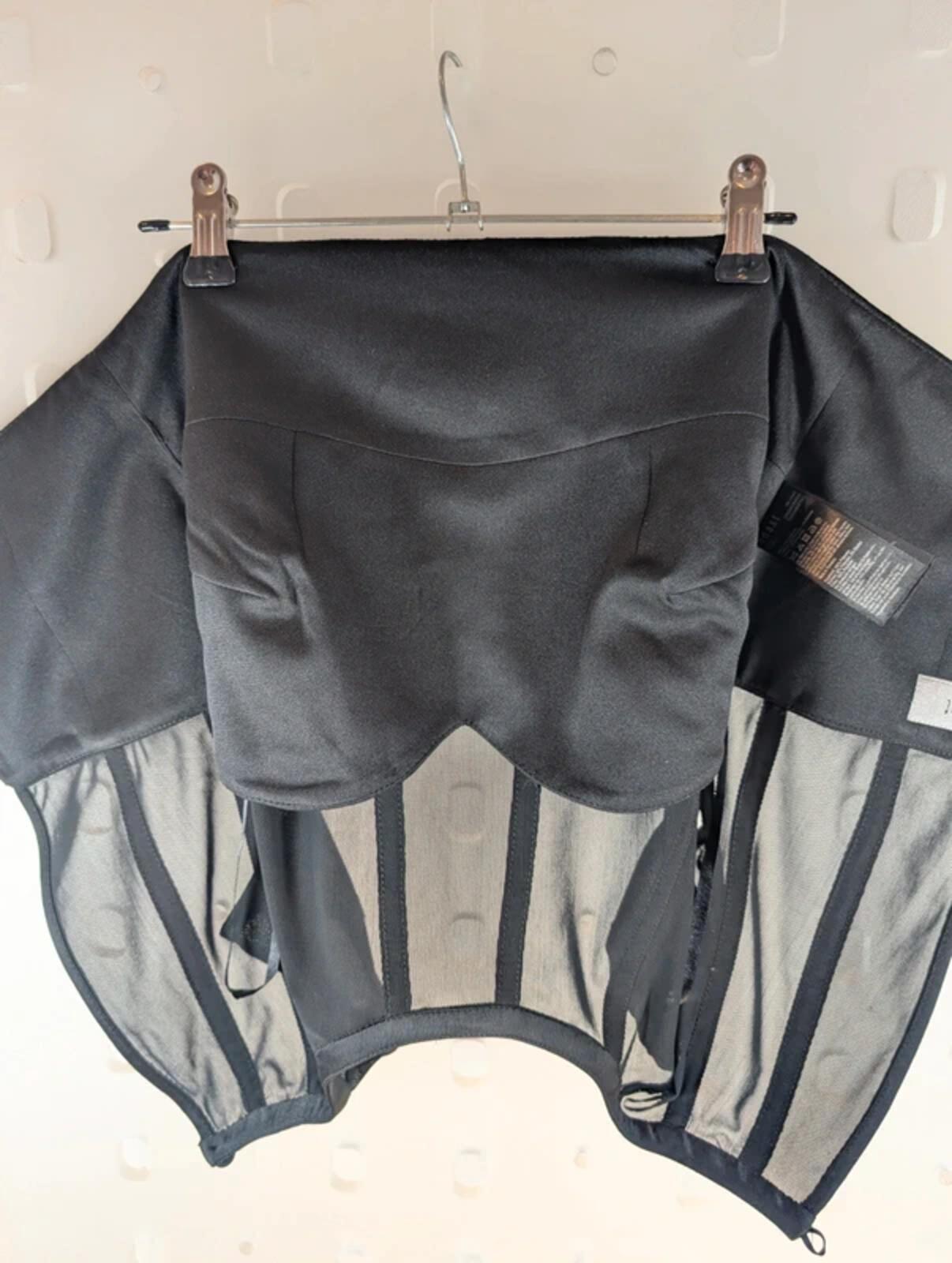 Coast Sheer Mesh Corset Style Crop Top – Black – UK 8