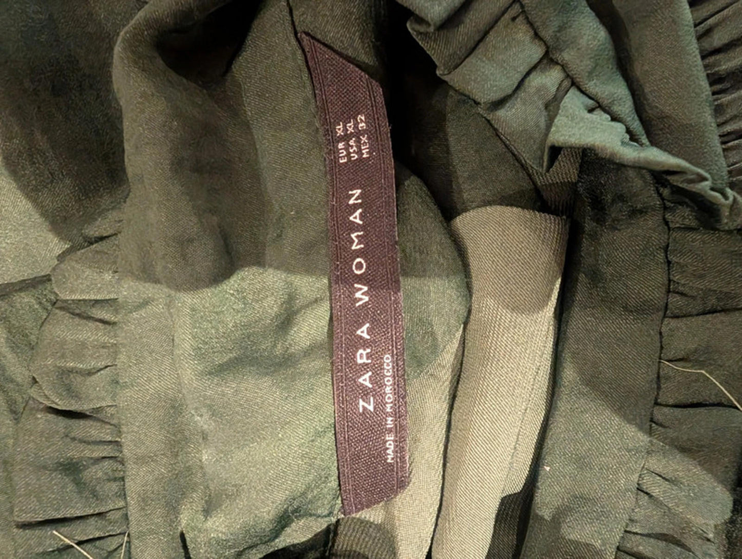 Zara satin green dress – size XL (fits smaller)