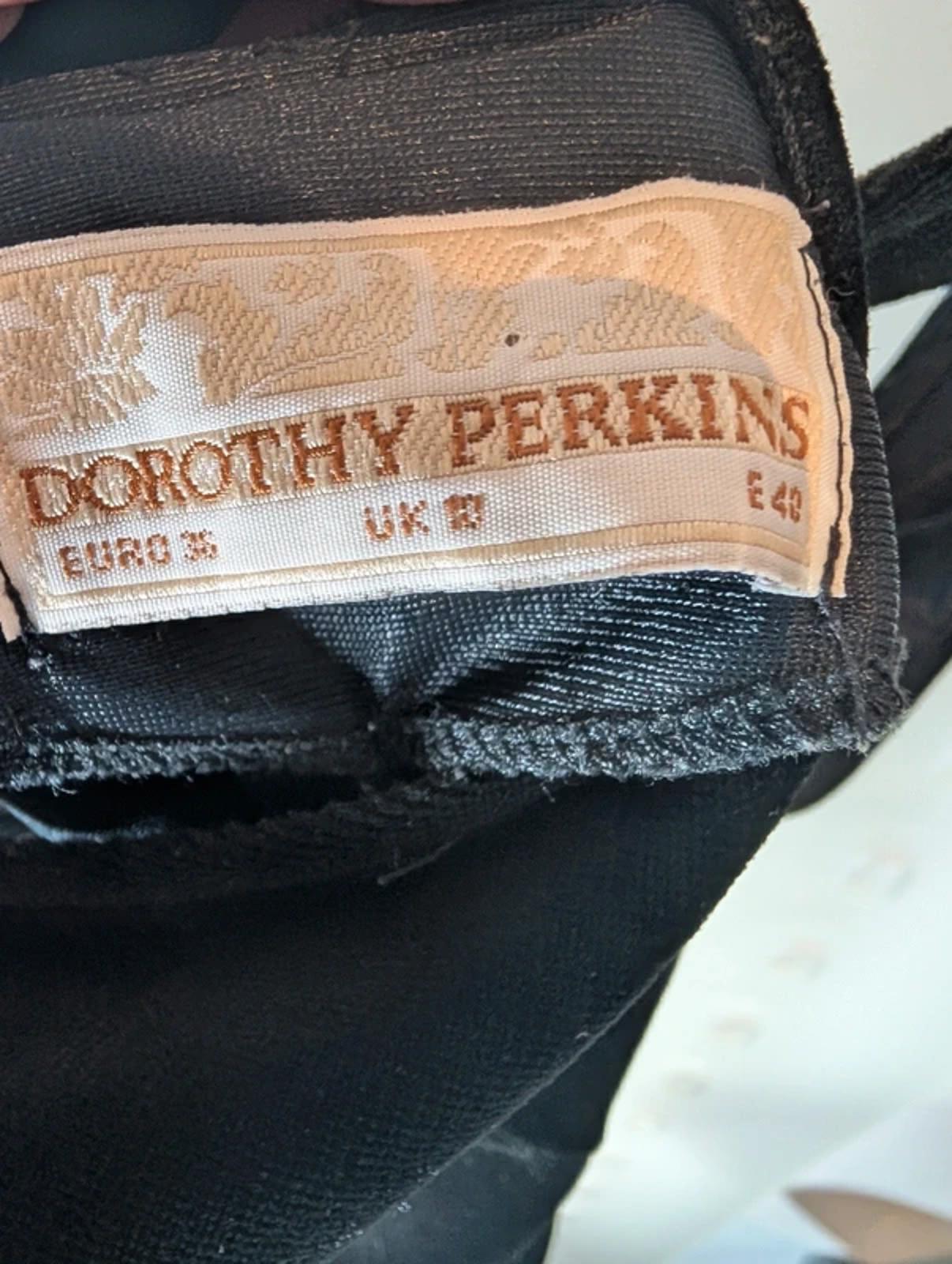 Vintage Dorothy Perkins Black Mini Dress Sweetheart Neckline UK 10