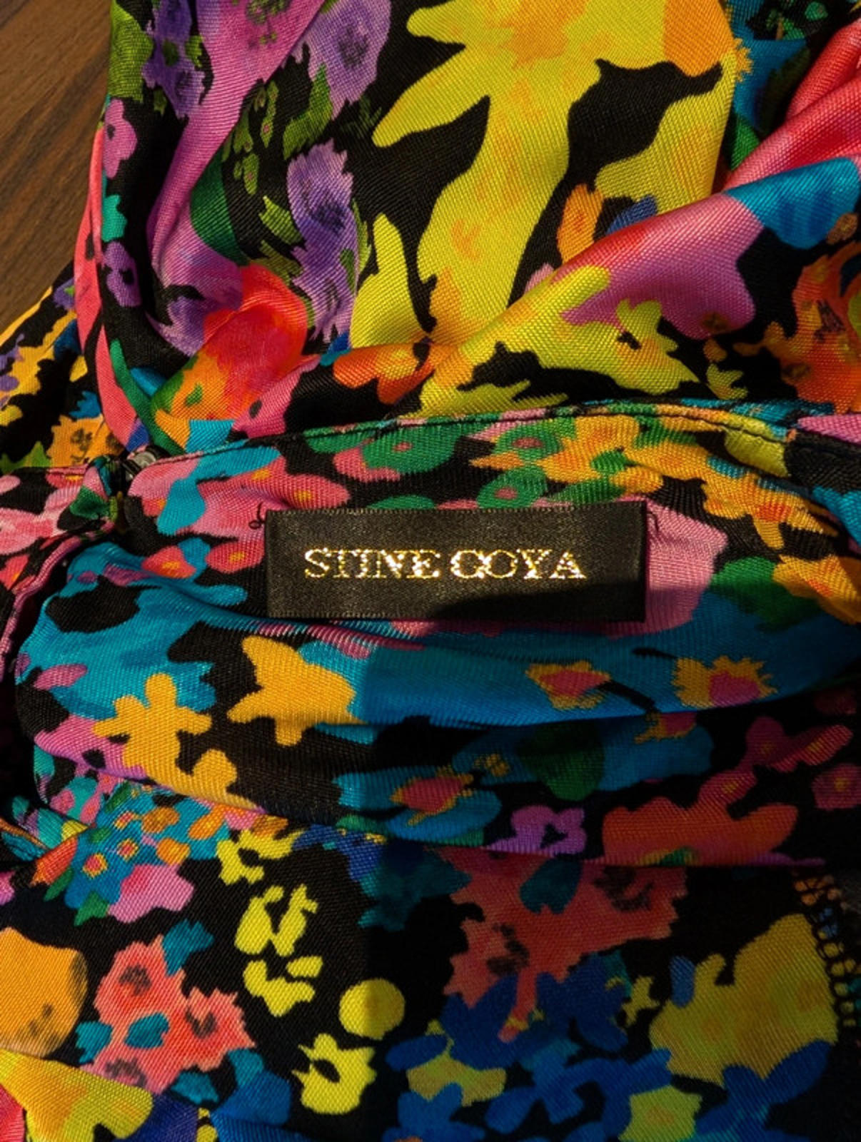 Stine Goya multicolour stretch drape dress – no size label (fits UK 8–12)