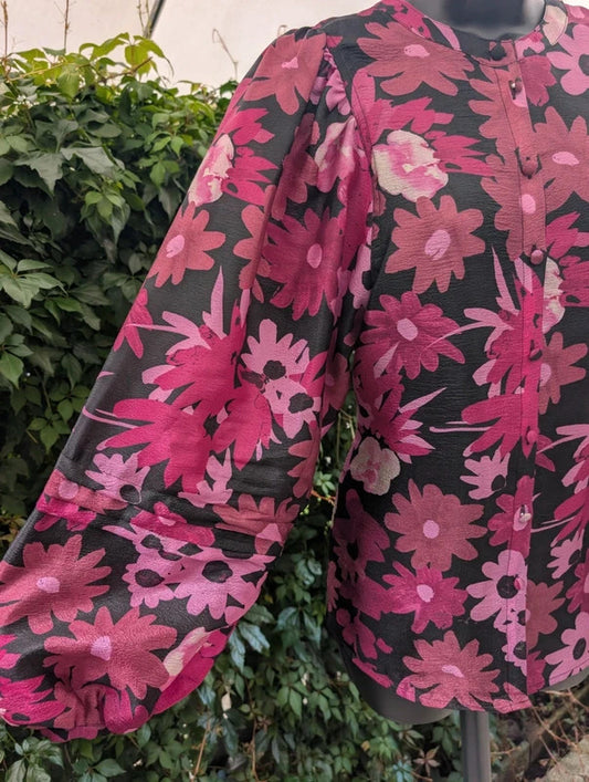Fabienne Chapot Hollie Cato Floral Statement Sleeve Blouse EU34 UK8