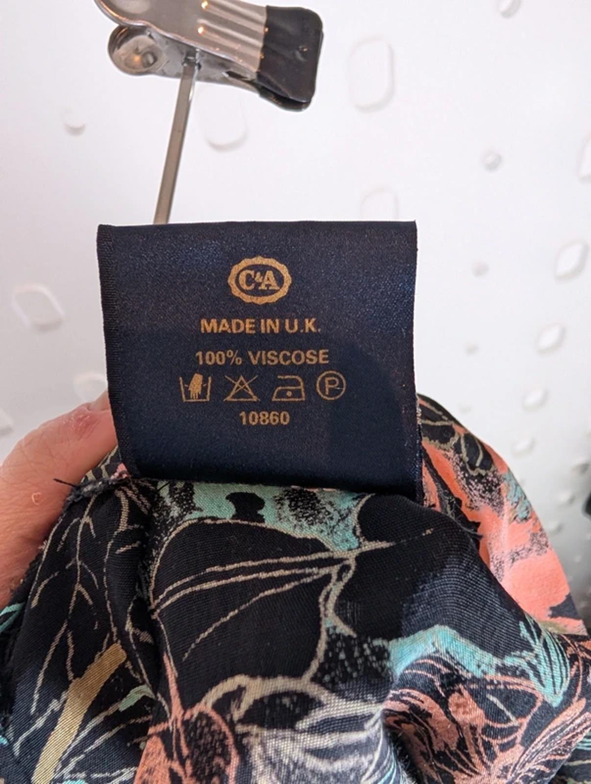 Vintage Floral Midi Skirt UK 8/10 – Made in UK Viscose