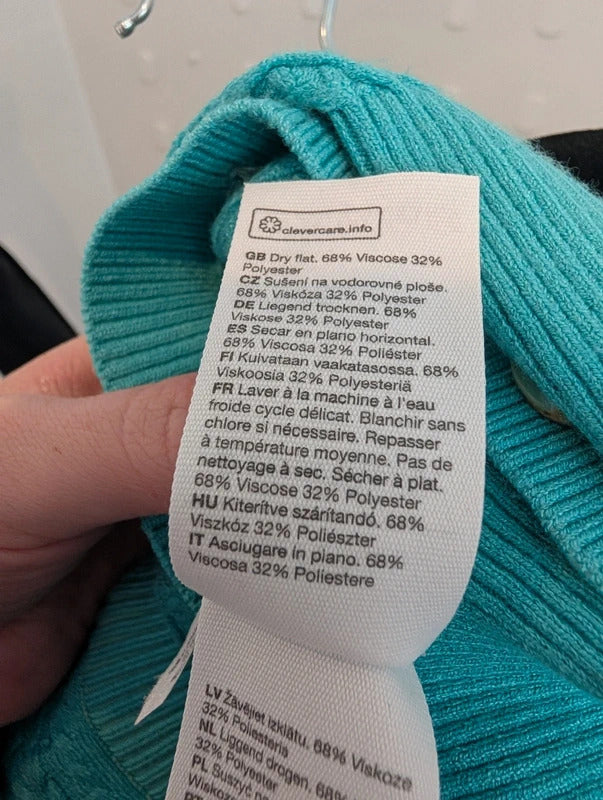& Other Stories Aqua Teal Textured Cropped Cardigan Size M