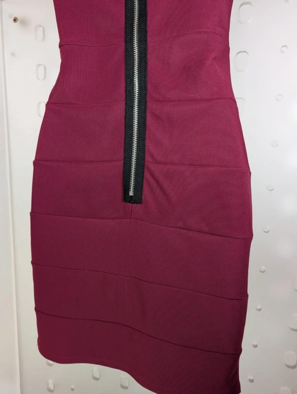Parisian Bandage Bodycon Dress Burgundy UK10