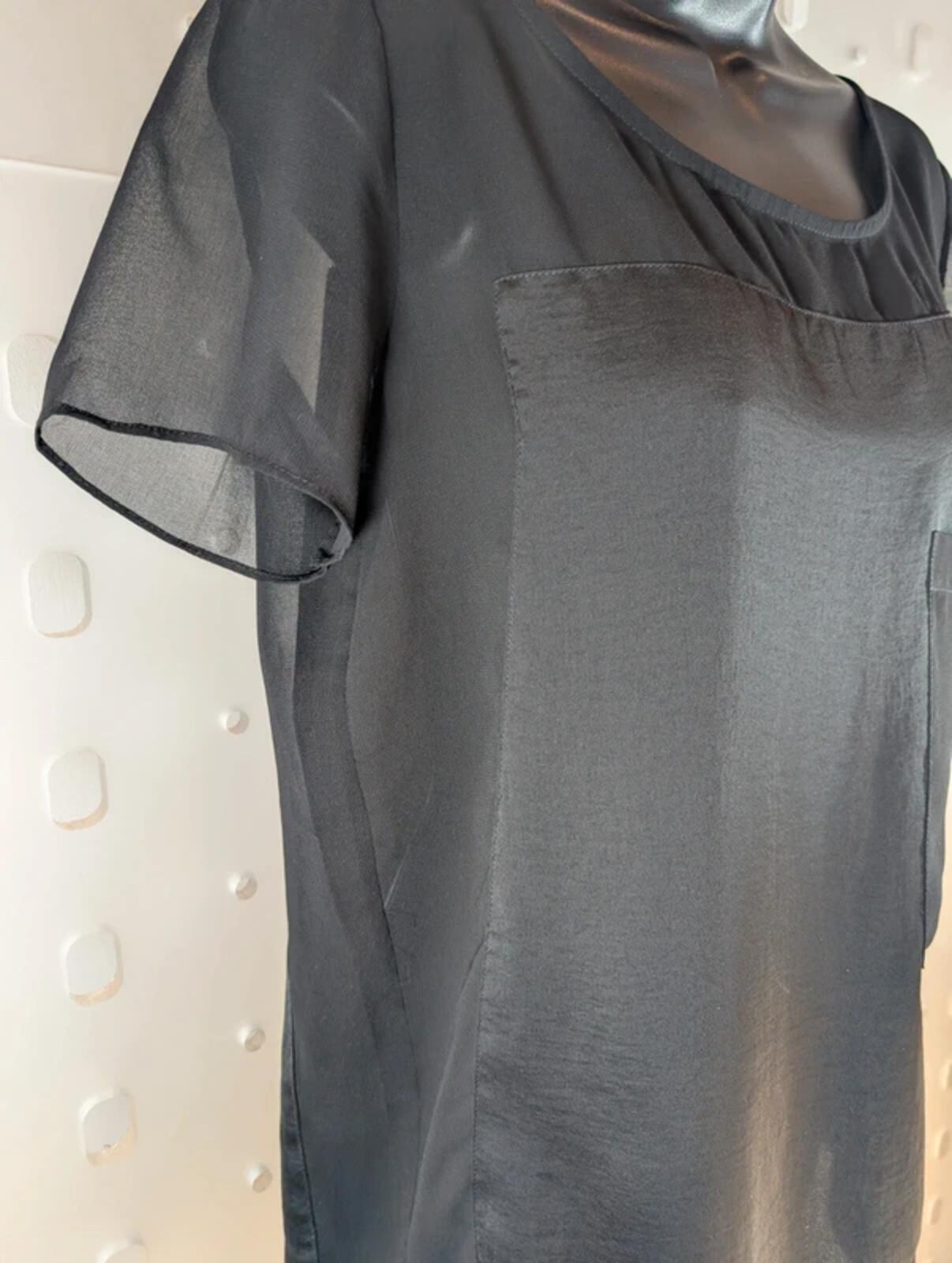 Second Female Abene Sheer Satin Panel Top – Black – Size S