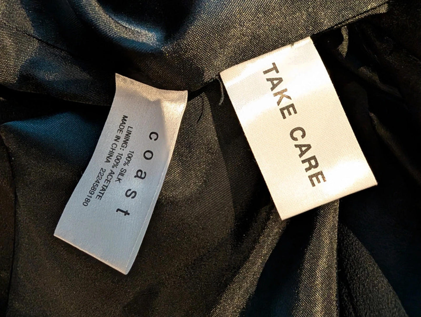 Coast One Shoulder Silk Draped Mini Dress Black – UK 8