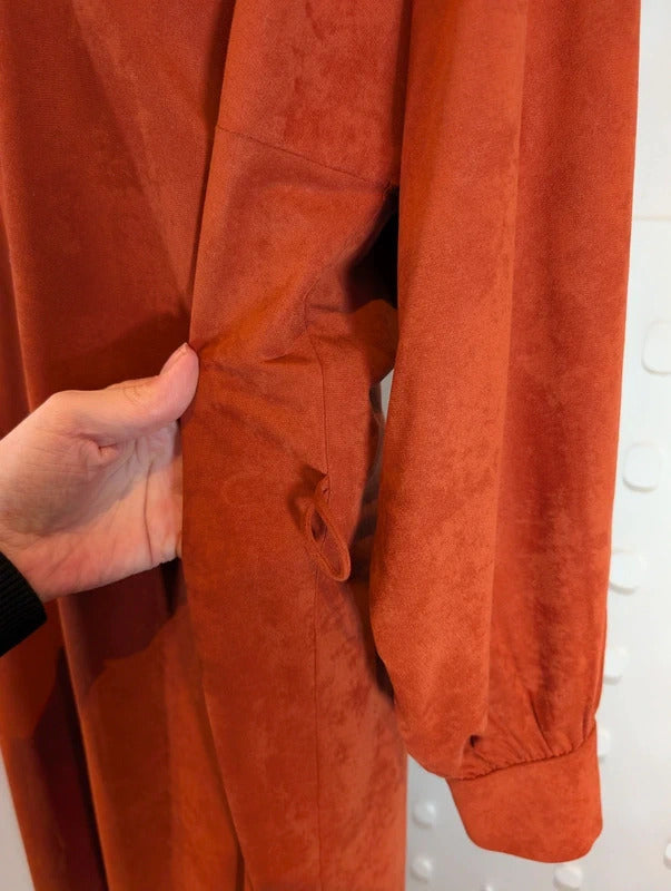 Vintage 1970s/80s Jean Bailly Paris Rust Shirt Dress Made in France