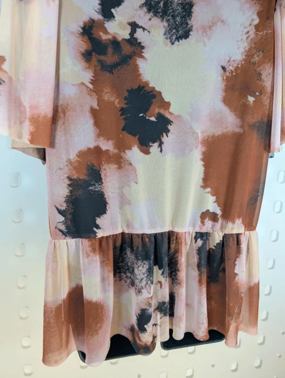 Saint Tropez Cana Mesh Peplum Blouse Print XXL