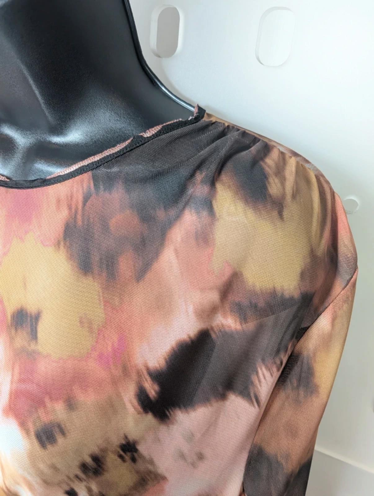 Sheer Ruched Mesh Maxi Dress Layering Piece