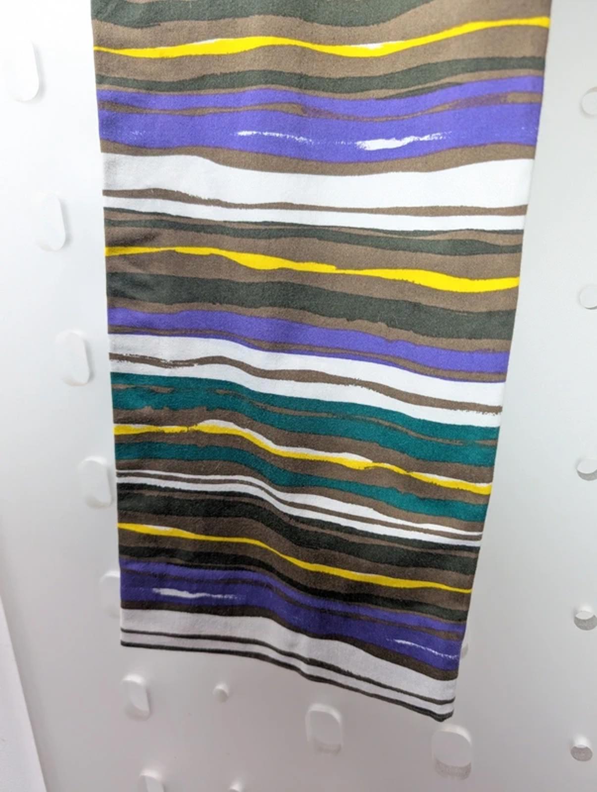 MaxMara Studio Striped Cropped Trousers UK14 Cotton Stretch Purple Yellow Stripe