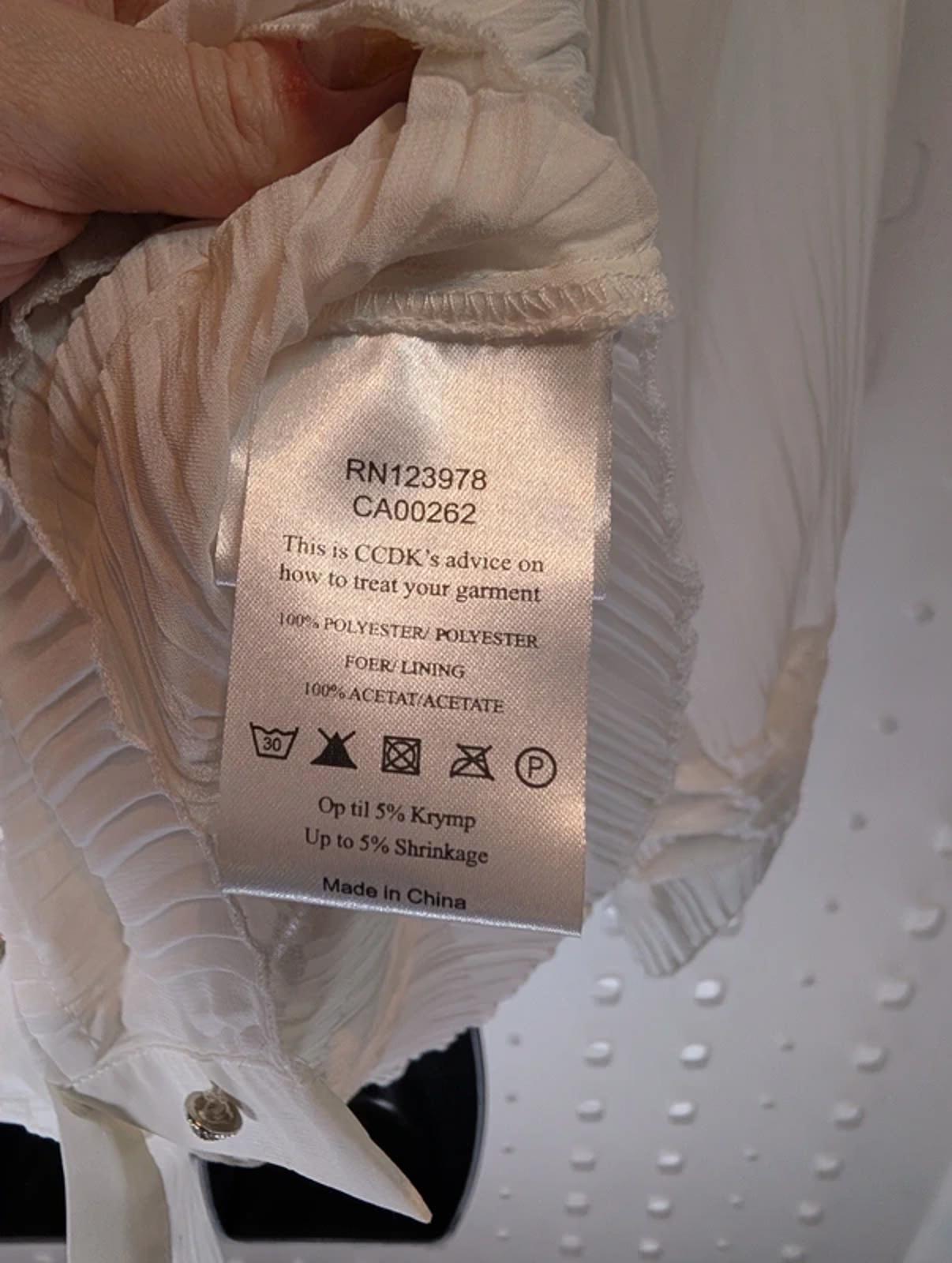 CCDK Copenhagen Pleated Blouse Diamante Buttons EU 38