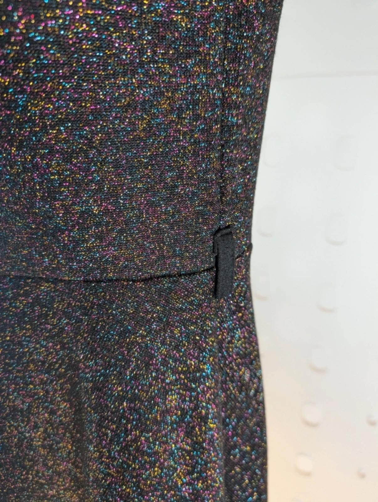Influence Black Skater Dress Rainbow Sparkle S