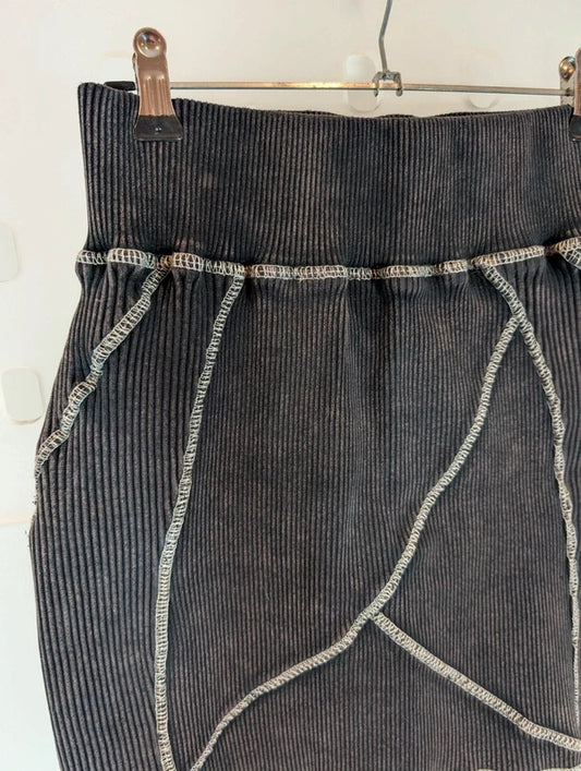 Manière De Voir Distressed Cotton Mini Skirt UK8