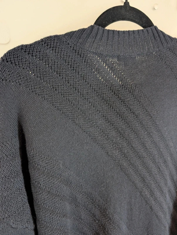 Jigsaw Navy Wool Cotton Oversized Jumper Small