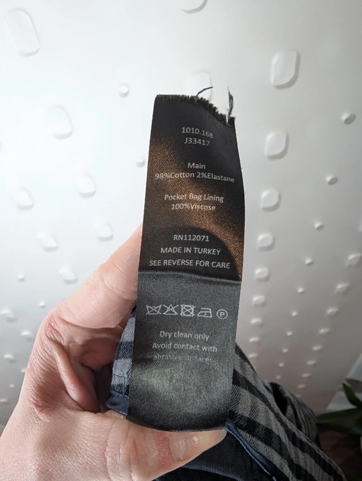 Jigsaw black and grey check wool blend trousers UK 12