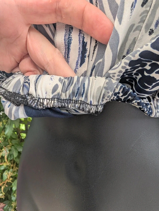 Vintage Upcycled Cropped Shirt Navy White UK8/10