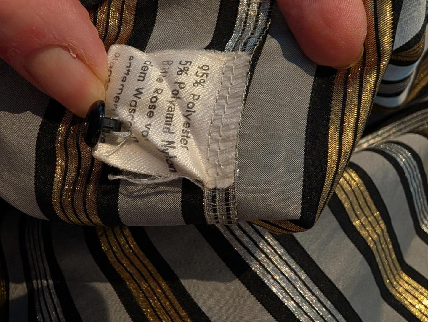 Vintage 1980s Metallic Statement Blouse with Dramatic Sleeves – UK 12