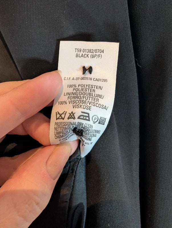 Vintage St Michael M&S Black Tailored Blazer UK8 Petite Made in UK