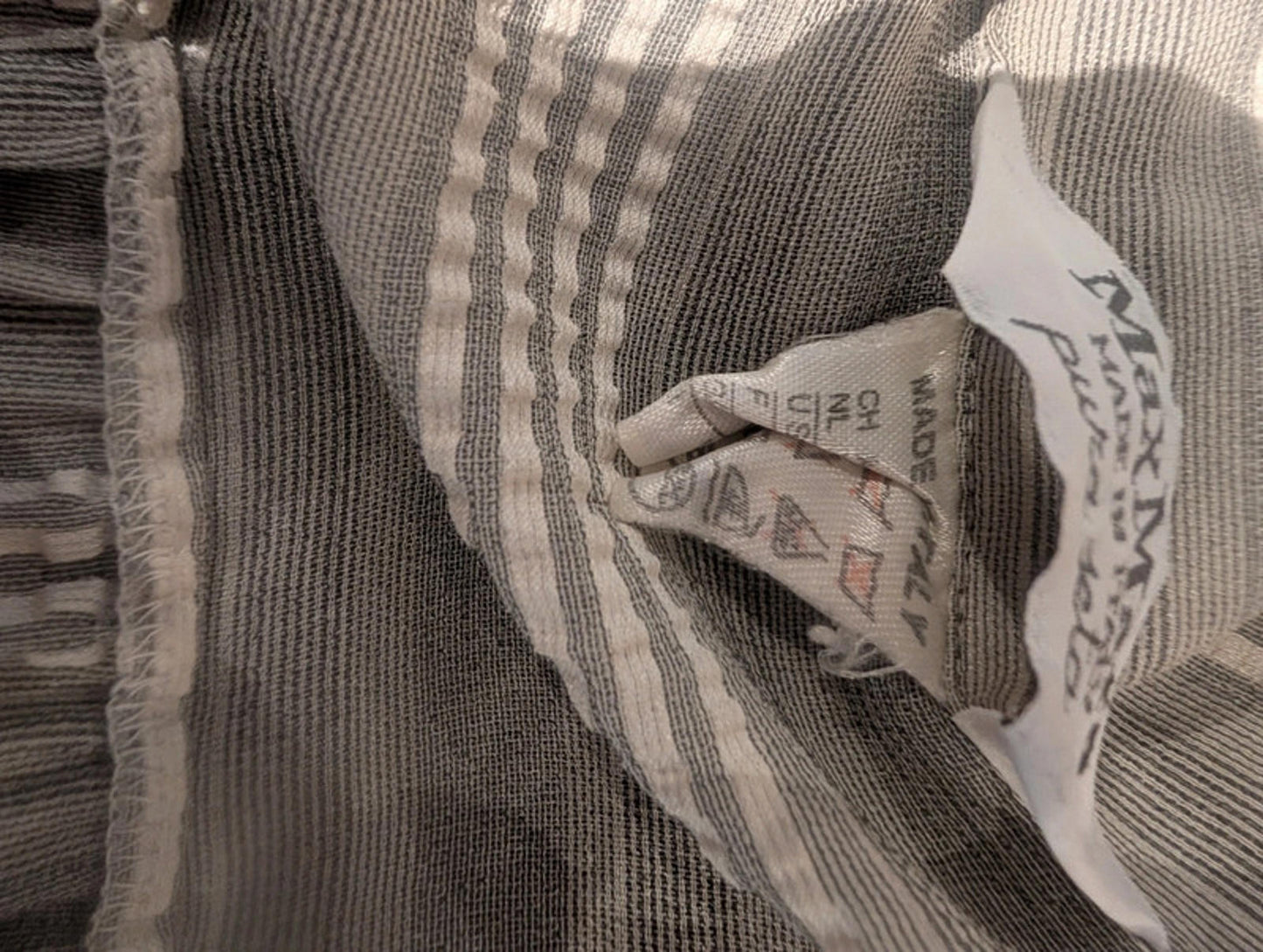 MaxMara Pure Silk Striped Blouse – Made in Italy – Size 12 (IT 44)