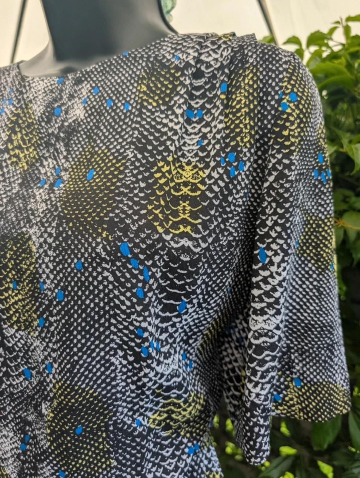 & Other Stories Snake Print Dress Green Blue EU38