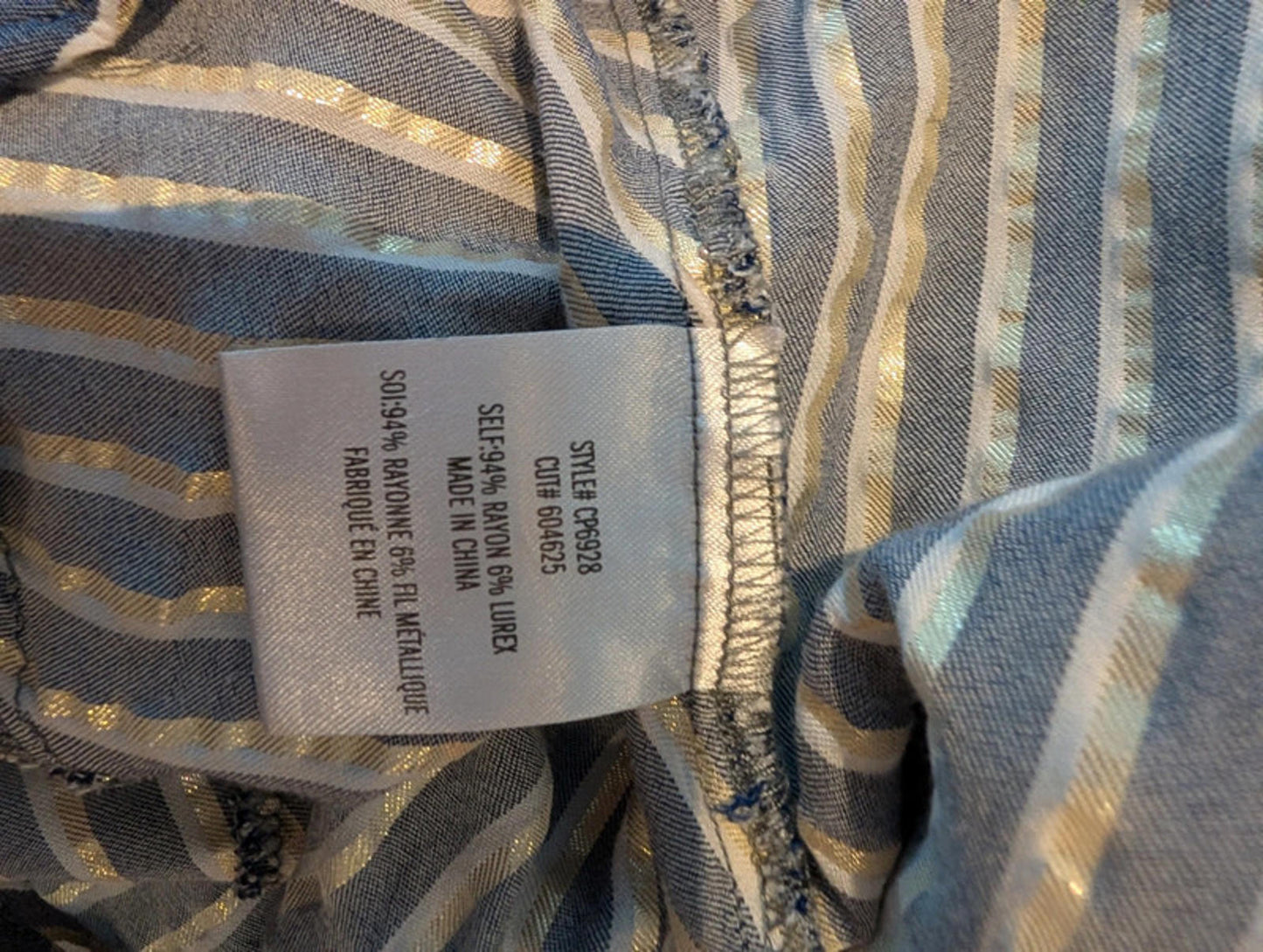 Eva Franco Metallic Tie Front Draped Top – UK 6