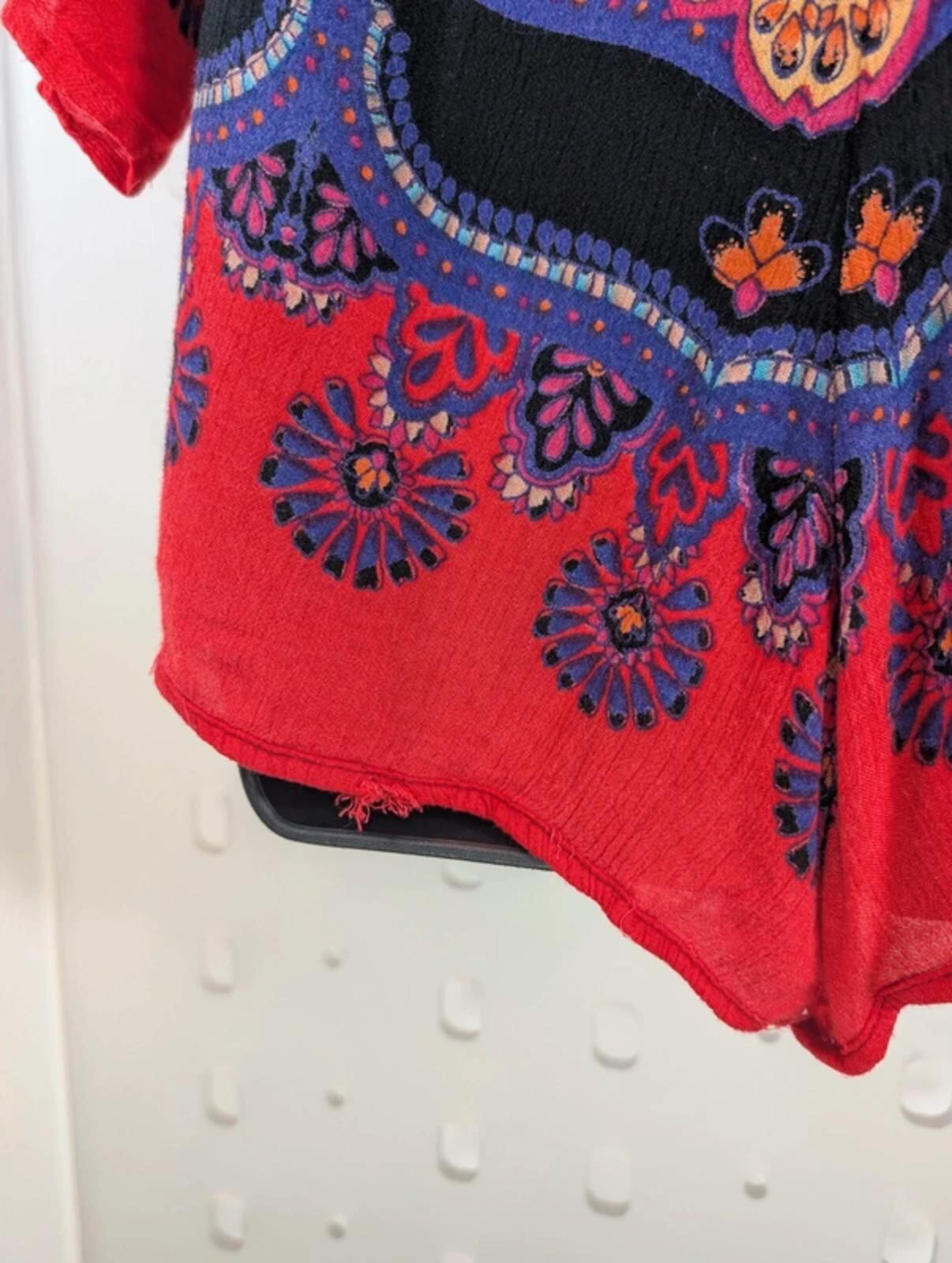 Angie rayon Indian print playsuit size large, best fit UK10/12