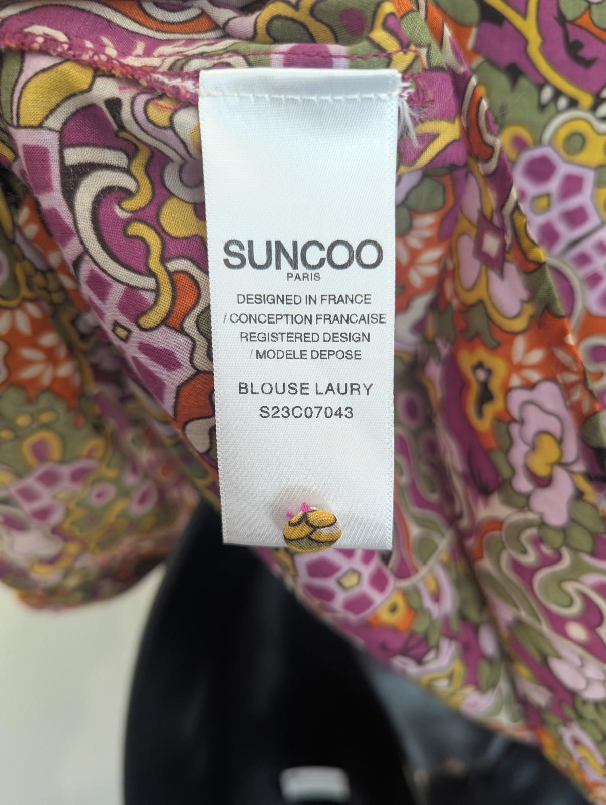 Suncoo Laury Floral Print Blouse with Ruffle Collar size M