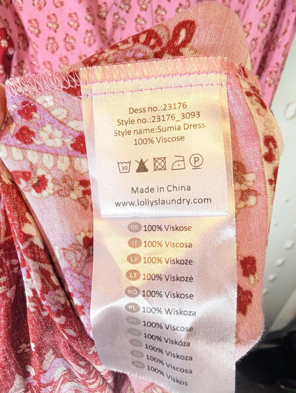 Lolly's Laundry Sumia Pink Dress Size L