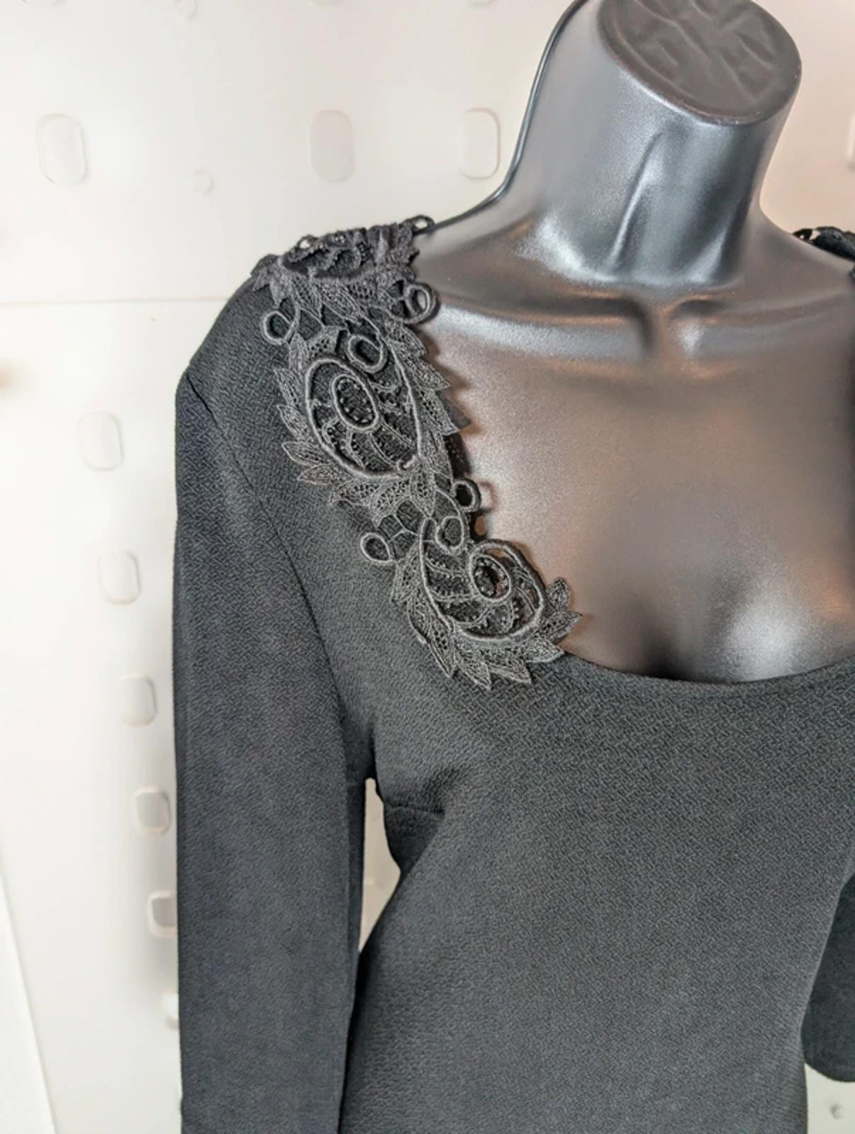 Joseph Ribkoff Black Dress Lace Neckline Occasion UK 14