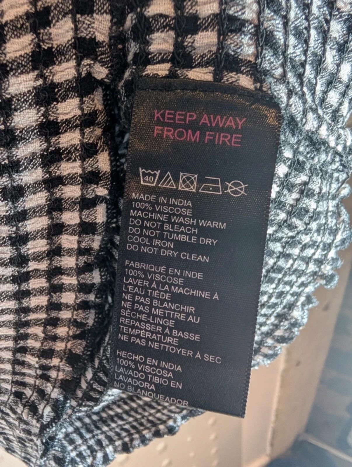 Pins & Needles Check Shirred Crop Top Off Shoulder S