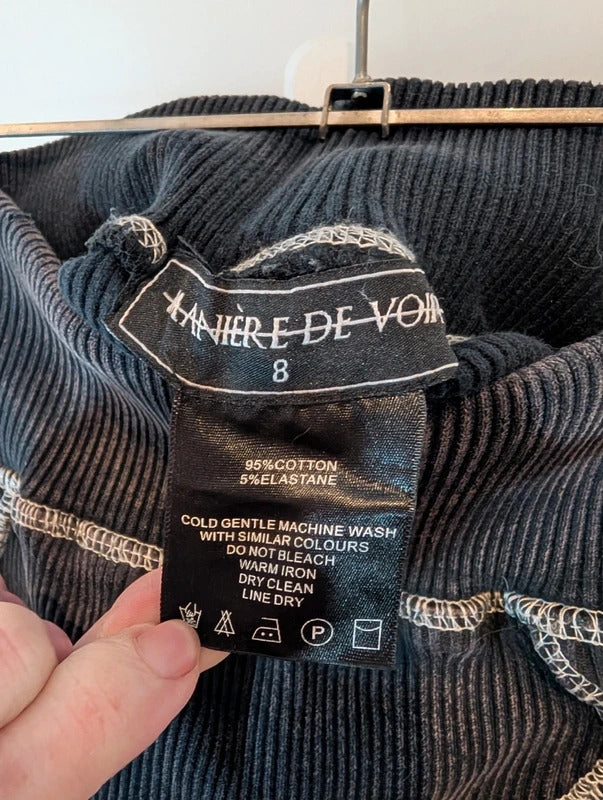 Manière De Voir Distressed Cotton Mini Skirt UK8