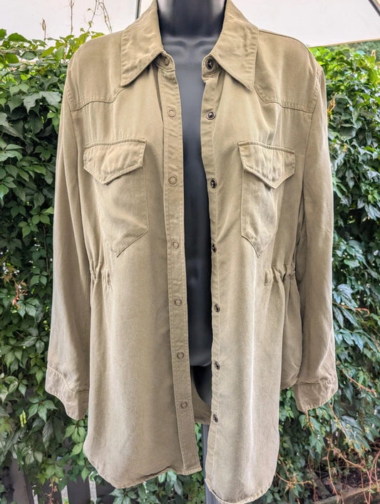 Autograph Tencel Lyocell Utility Jacket Khaki UK12
