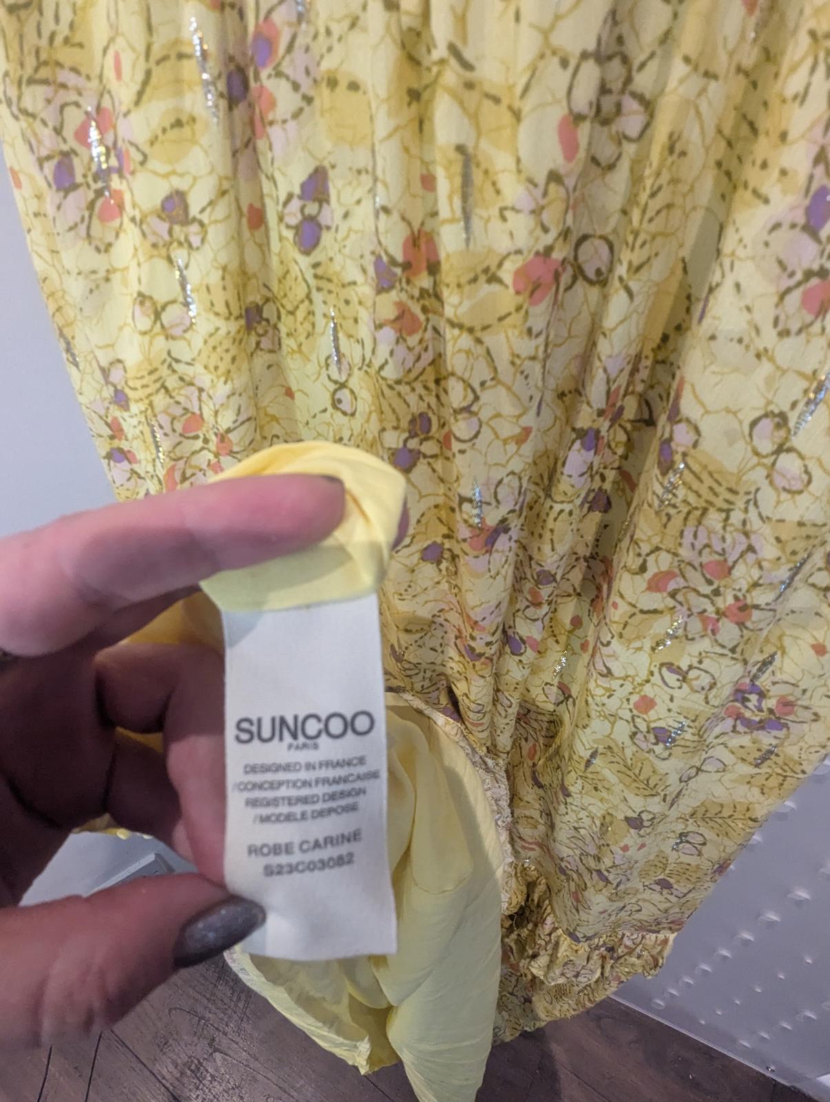 Suncoo Carine Strappy Floral Midi Dress Size L