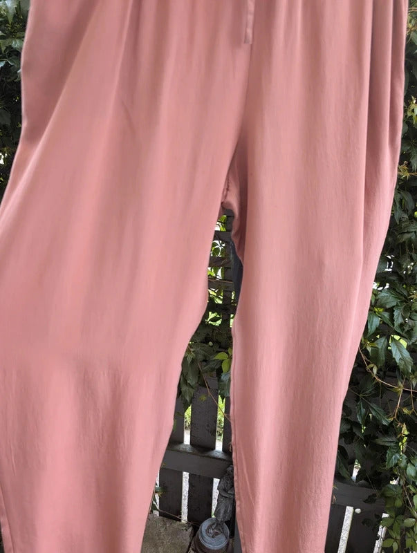 Next Directory Vintage Silk Trousers Terracotta UK8 Petite