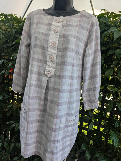 Toast Grey Check Shirt Dress UK8