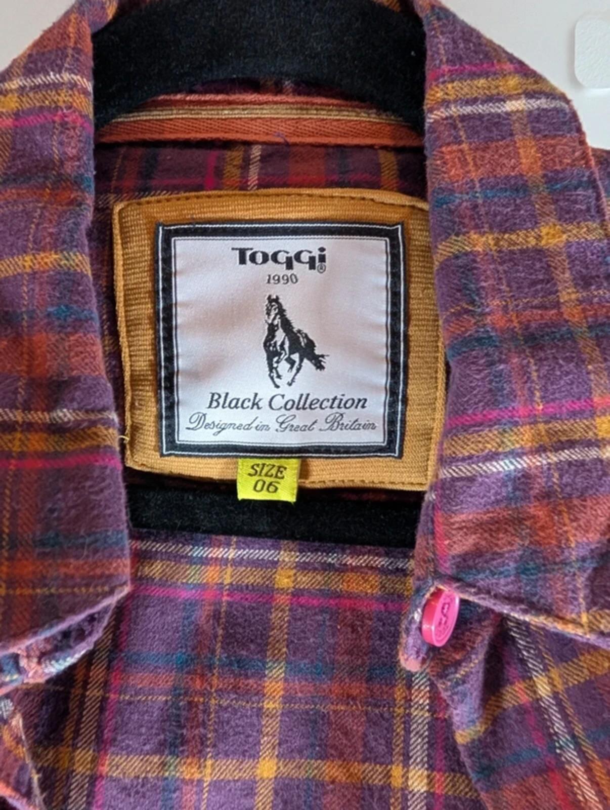 Toggi Alissa Plaid Shirt UK6 Pink Purple Check Cotton Button Up