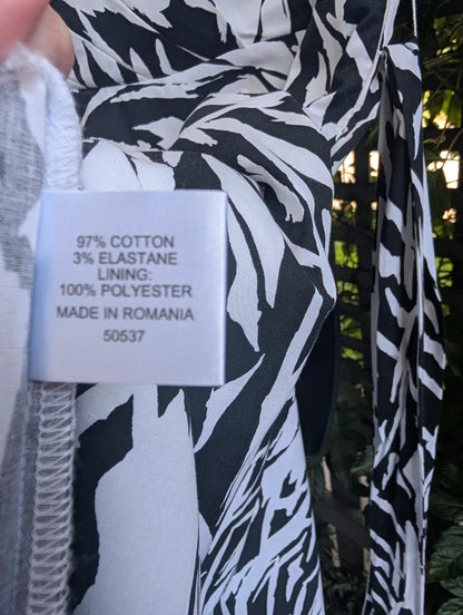Ossie Clark Zebra Print Midi Dress UK14