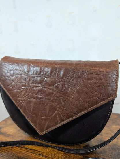 Vintage 1970s Aspis Real Leather Shoulder Bag Made in Cyprus