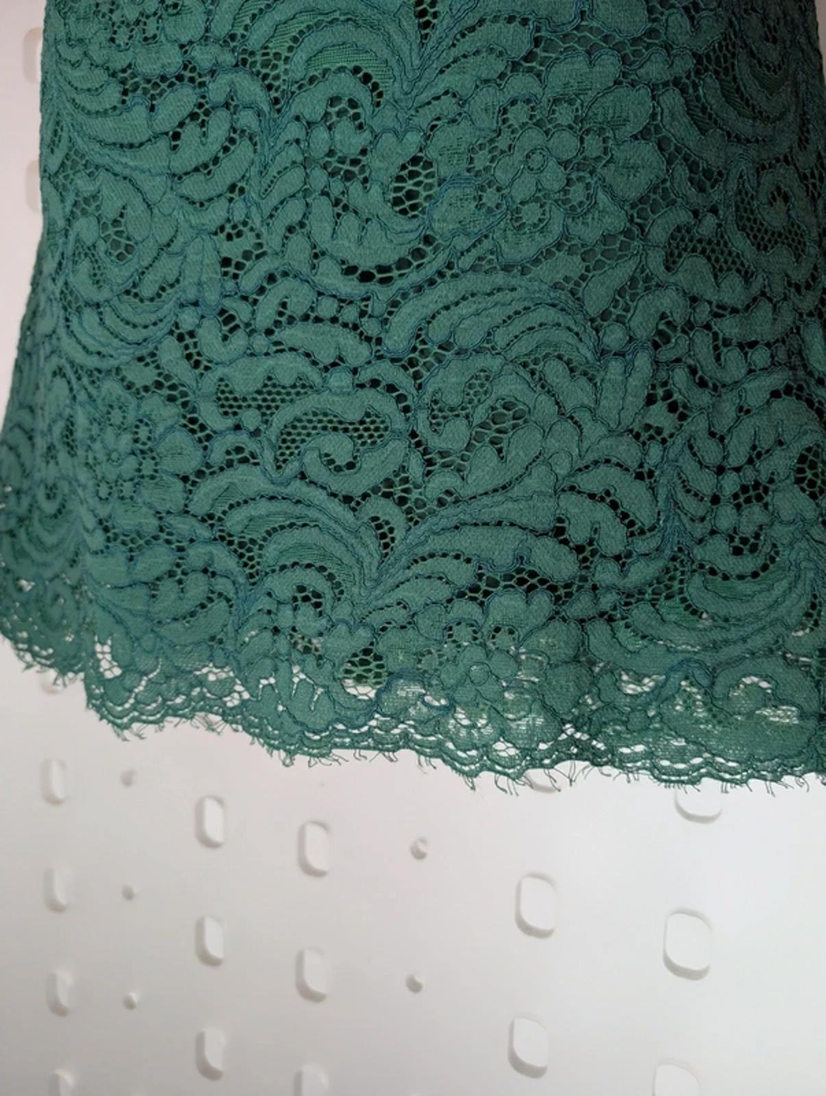 Sandro Paris Green Lace Mini Dress Keyhole Back Fitted