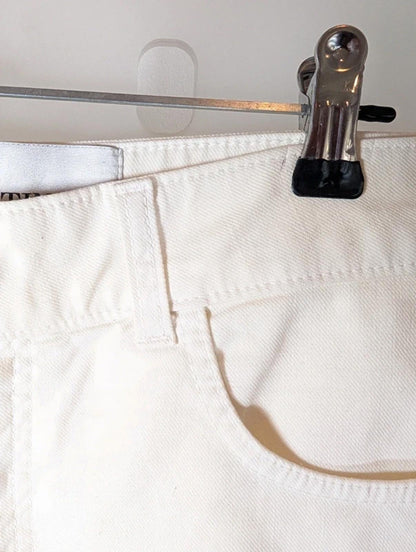 Vintage Valentino White Denim Shorts Turn Up Hem Made in Italy