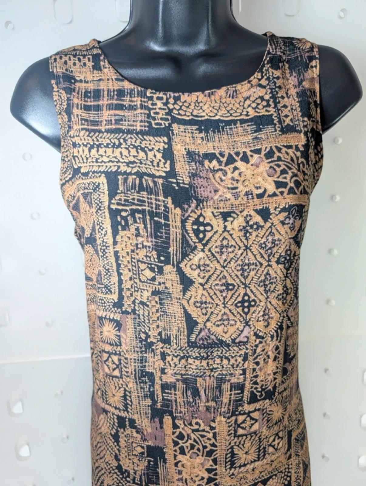 Instinct Vintage 90s Block Print Maxi Dress | Viscose | S