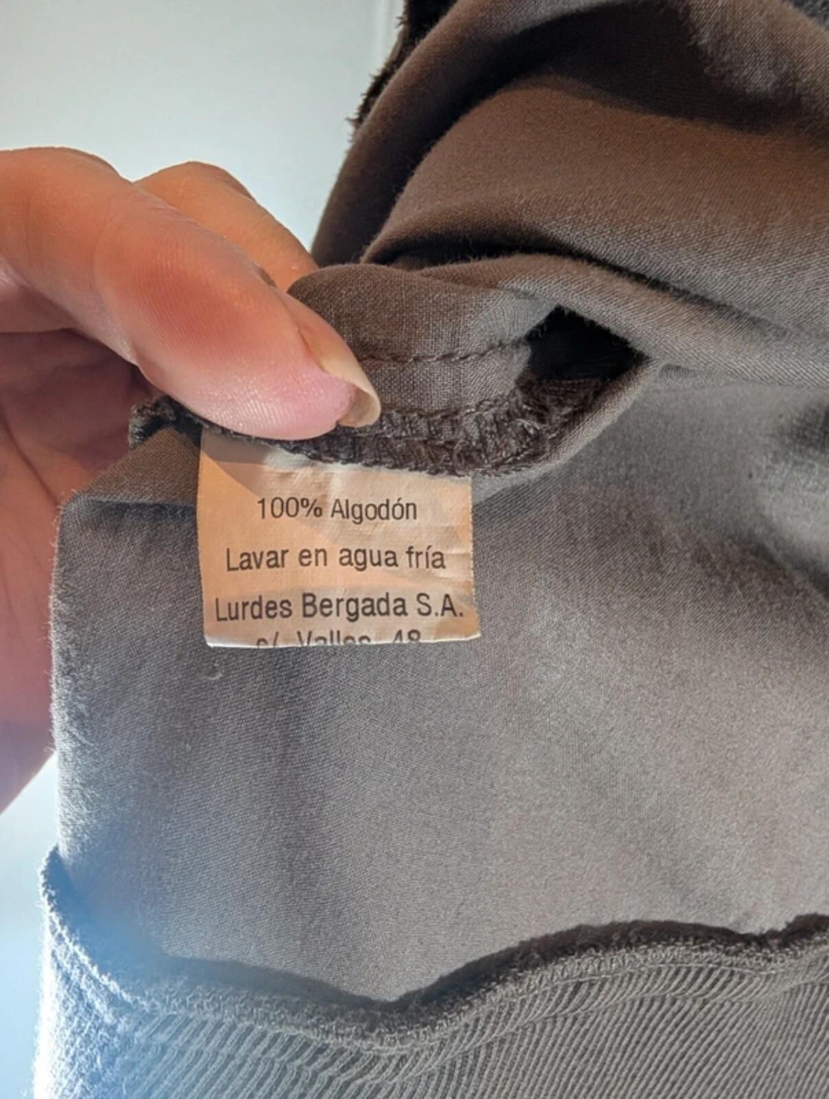 Lurdes Bergada Taupe Asymmetric Cotton Top Made In Spain Large