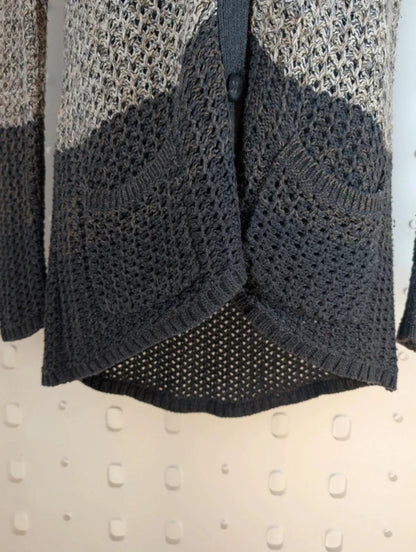 Fat Face Crochet Ombre Cardigan UK10 Cotton Blend Button Through Longline